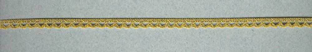 Кружево вязаное (тесьма) 07 мм, золотистый люрекс, 30 метров, IEMESA