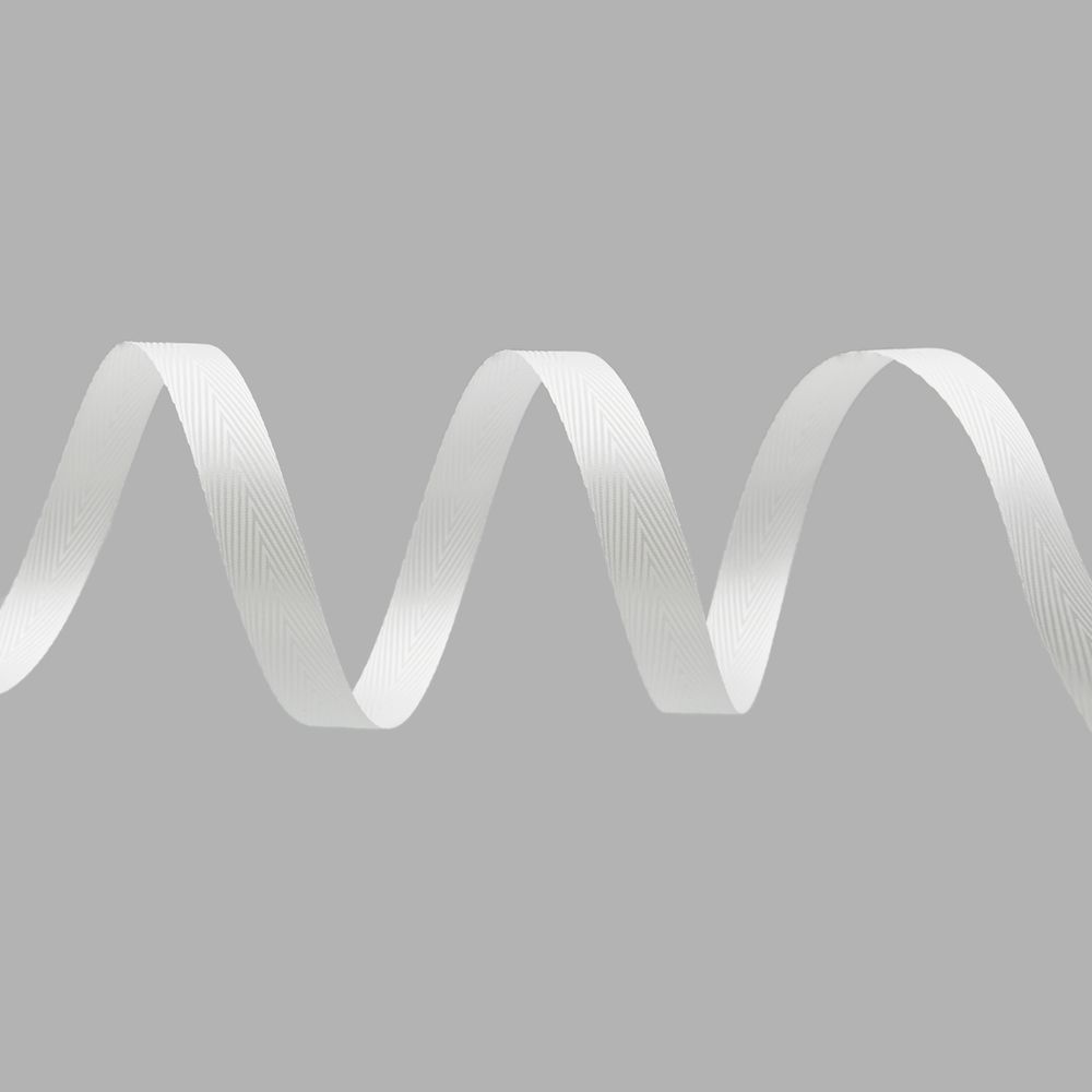 Лента декоративная ёлочка 15.0 мм / 20±1 метров, 01 белый