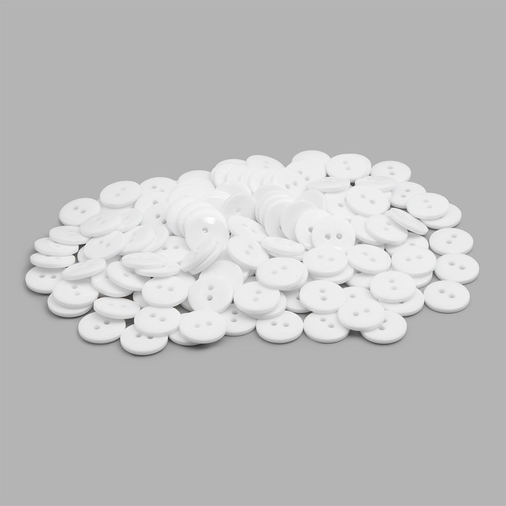 Пуговицы 2 прокола 24L (s.white (белый)), CX-K-22, 144 шт