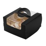 Коробка для мини-торта 14х14х8 см, черная, S-Chief CBC-013