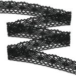 Кружево вязаное (тесьма) хлопковое 40 мм / 25 метров, рис.40.01.192 (черный) С3749Г17
