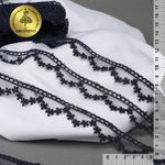 Кружево на сетке 20 мм, диз. 866, цв.04 т.синий, уп. 9 м, Kruzhevo