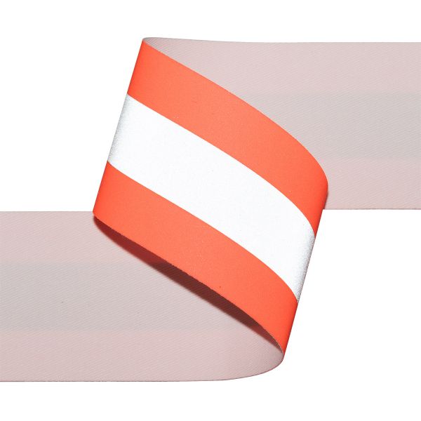 Лента со светоотражающей полосой [cpl:420], 50 мм / 25 метров, 100% хлопок, 02 серый/оранжевый, Gamma FR9303 15-20-15