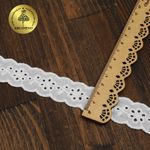 Кружево шитьё хлопок Kruzhevo 25 мм, TBY.0162, 01 белый, 13.71м