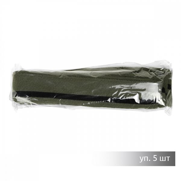 Подвяз (довяз) трикотажный 3.5х80 см, олива с черной полосой, 100% п/э, 5 штук
