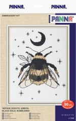 Набор для вышивания нитками Panna J-7496, Черное золото. Шмель, 23х30 см