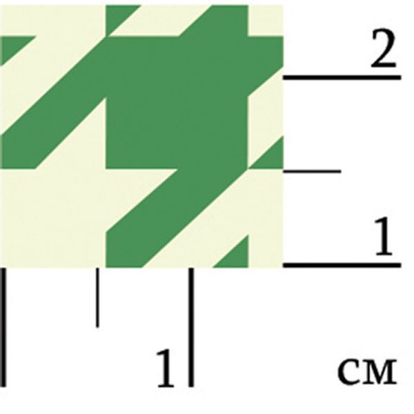 Ткань для пэчворка Peppy Бабушкин сундучок, отрез 50х55 см, 140 г/м², БС-19 Гусиная лапка я.зеленый, Peppy