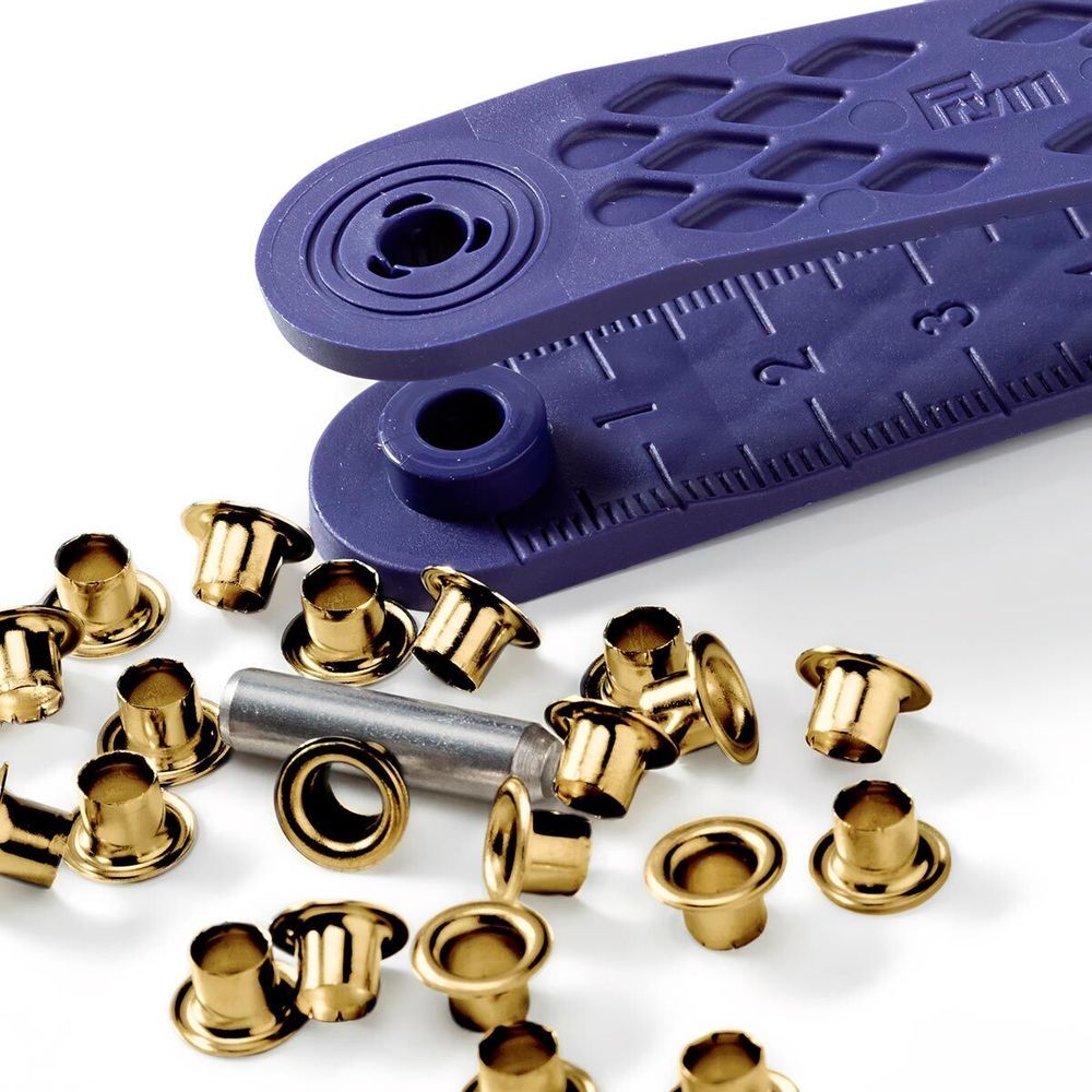 Люверсы металл ⌀_4.0 мм (внутр.), латунь, золотой, Prym, 50 шт