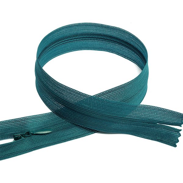 Молния потайная (скрытая) Т3 (3 мм) 1 зам., н/раз., 20 см, цв.F224 бирюзовый уп.50 шт