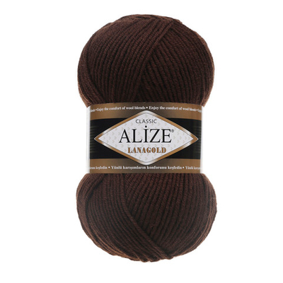 Пряжа Alize (Ализе) Lana Gold / уп.5 мот. по 100 г, 240м, 026 коричневый А