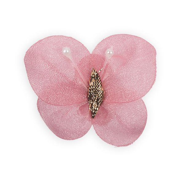 Бабочки пришивные 4.5х3.5 см, капрон, 9 шт, №08 пепельно-розовый, Blitz 24
