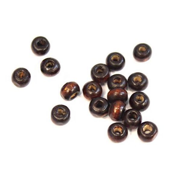 Бусины дерево 4х5 мм, коричневый, 250 шт, Астра
