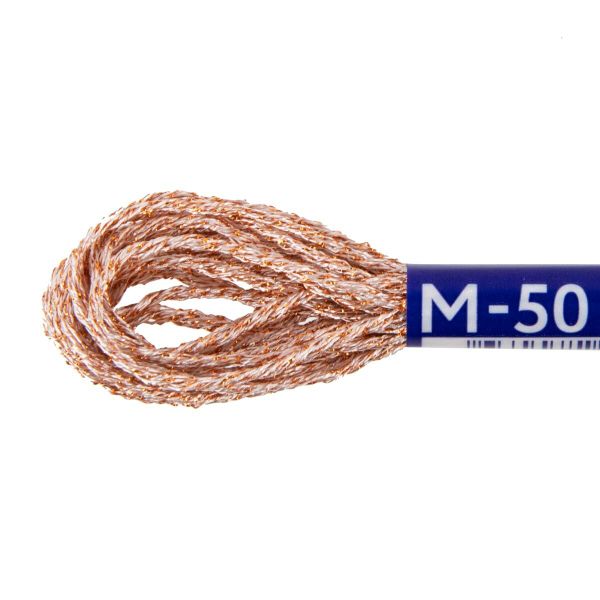 Мулине Gamma металлик NM 12 мотков по 6 метров, M-50 белый/золотистый, Gamma MOULINE