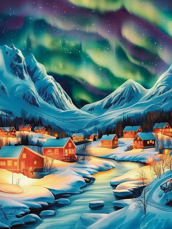 Пазл деревянный Сияние севера 500 элементов, Фрея PZLD-003