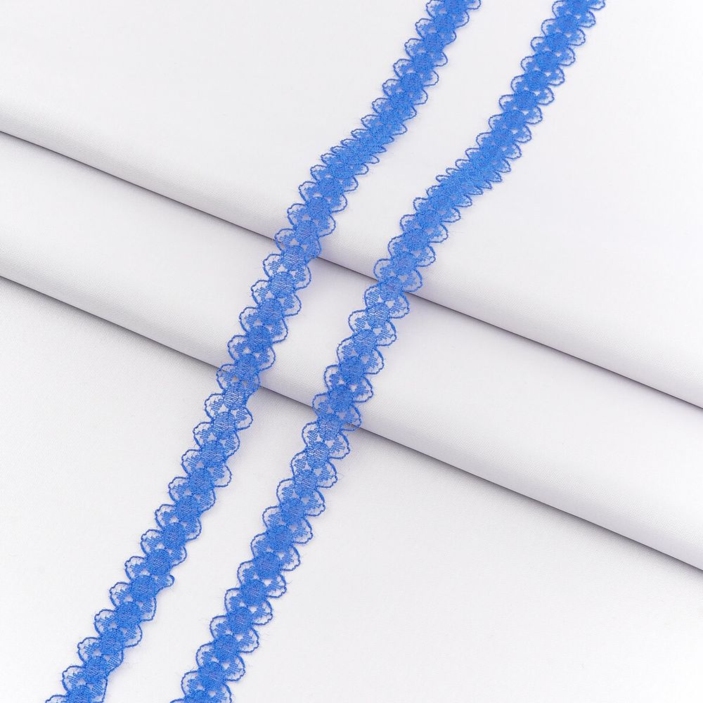 Кружево капроновое 14 мм / 30 метров, 140, 100% п/э, цв. василёк, 26787