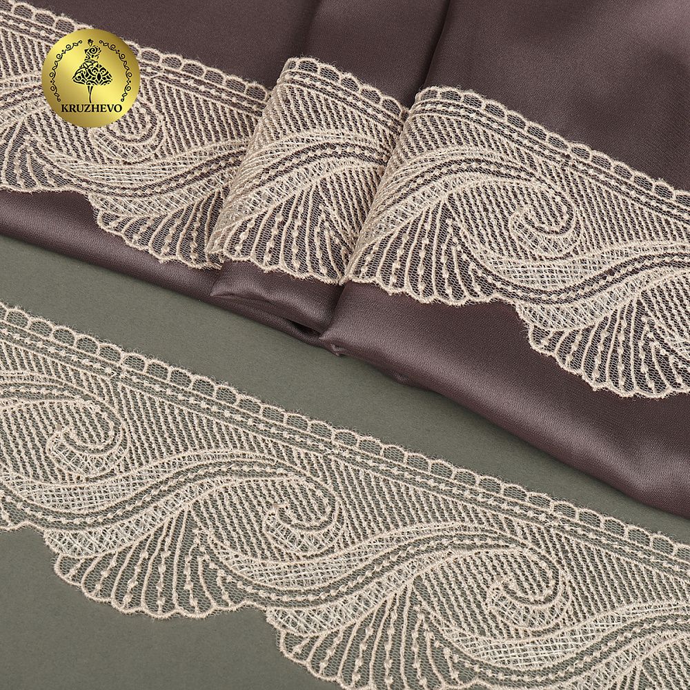 Кружево на сетке арт.TR.2107 70мм цв.св.розовый уп.13,5м, Kruzhevo