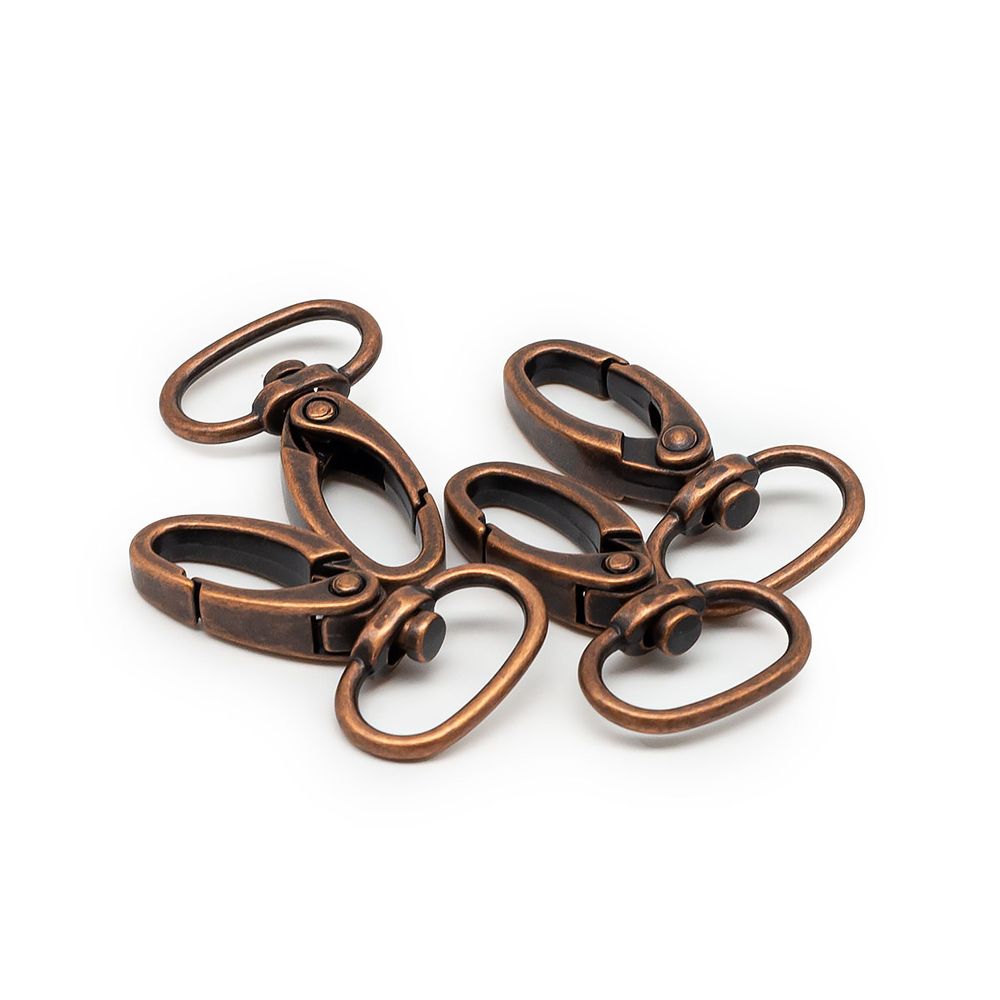 Карабин металл 20.0 мм (44х25 мм), т.медь, 6 шт