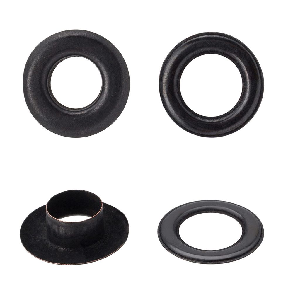 Люверсы металл ⌀9.2 мм, h=6.32 мм, (№24), металл, оксид, ≈100 шт