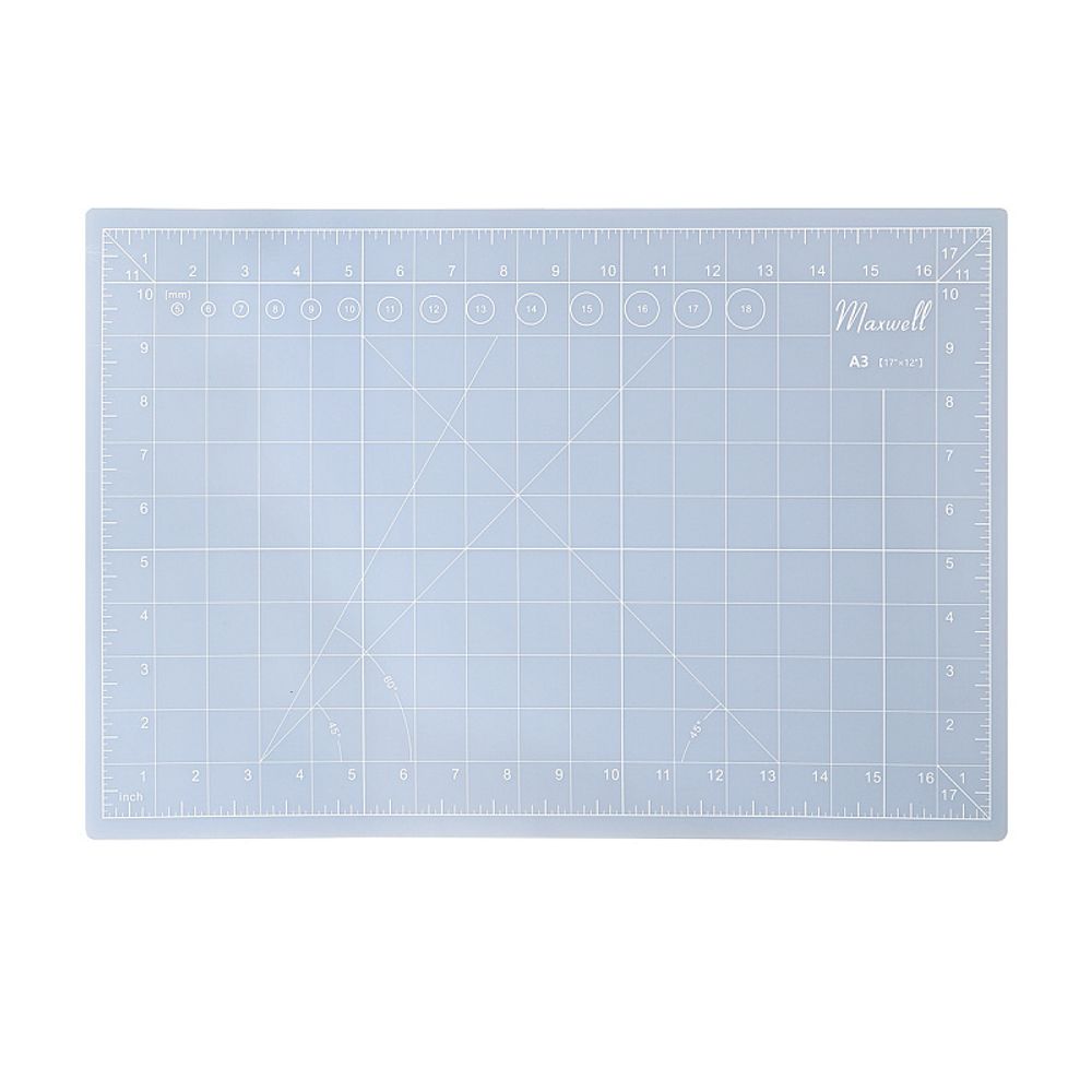 Коврик раскройный серый сверхпрочный 3мм 30*45см (A3) Maxwell premium двухсторонний трёхслойный