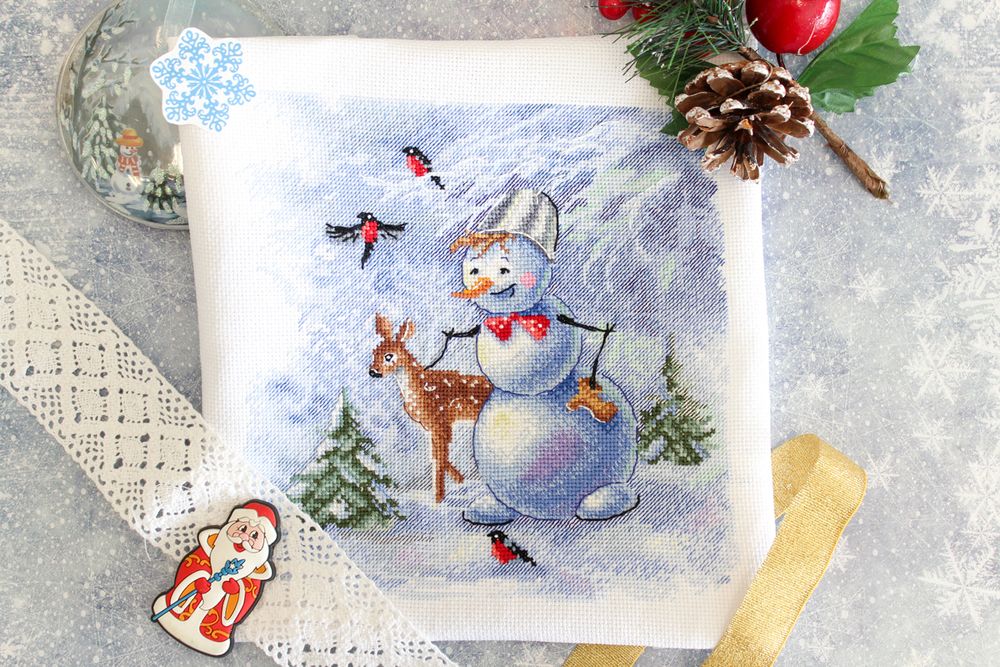 Набор для вышивания нитками МП Студия, Чудесная компания, 20х20 см