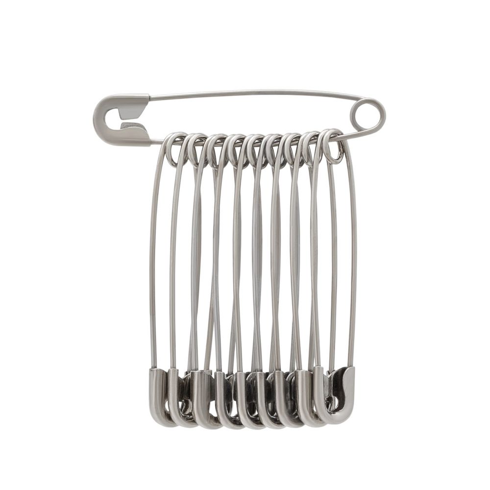 Булавки английские l=44 мм, никель, 100 шт, С-17