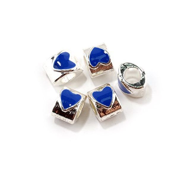 Бусины металл с эмалью 8х8 мм, №4 in ⌀5 мм, 10 шт, Tesoro