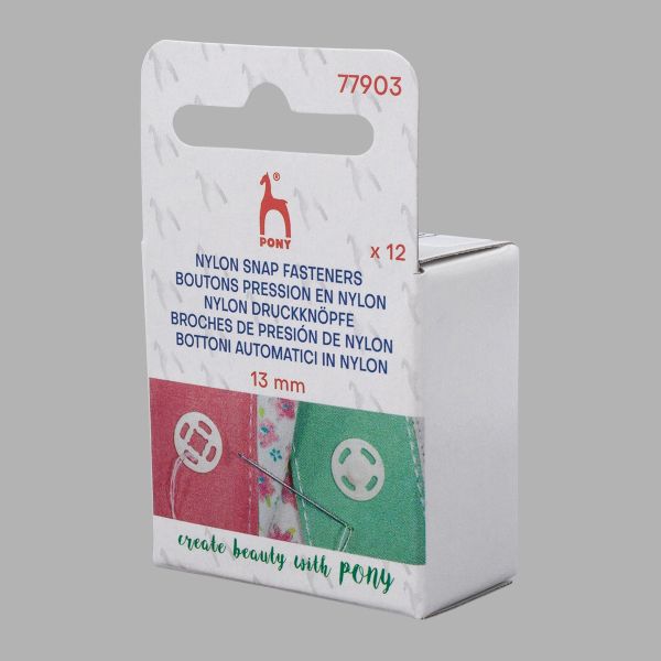 Кнопки пришивные нейлон 13 мм, прозрачный, 12 шт, Pony, 77903