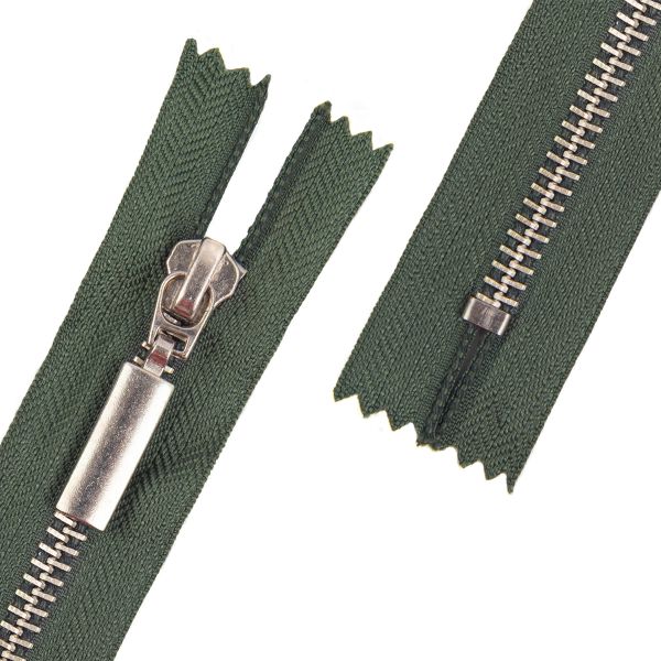 Молния металл Т5 (5 мм) 1 зам., н/раз., 20 см, никель, 315 хаки брелок 047, GM-851 Gamma, 10 шт