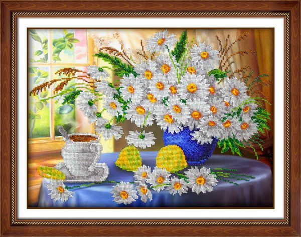 Набор для вышивания бисером Паутинка, Утренний чай 38х28 см