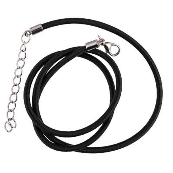 Шнур каучуковый с замком 3 мм, 10 шт по 45 см, №01 черный, Zlatka CRK-02