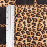 Сетка бельевая эластичная 120 г/м², шир.150 см / 1 метр, принт леопард, T-0896, цв.1 черный+оранжевый /T-0896.1/1/