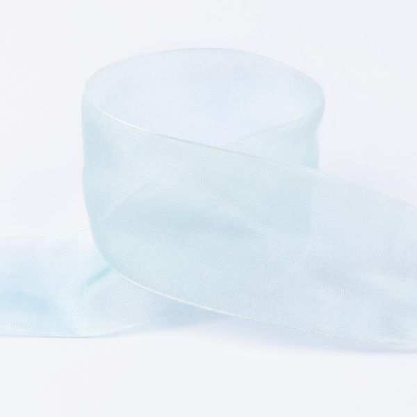 Лента капроновая (органза) 50.0 мм / 22.8±1 метра, 086 св. небесный, Blitz OR-50