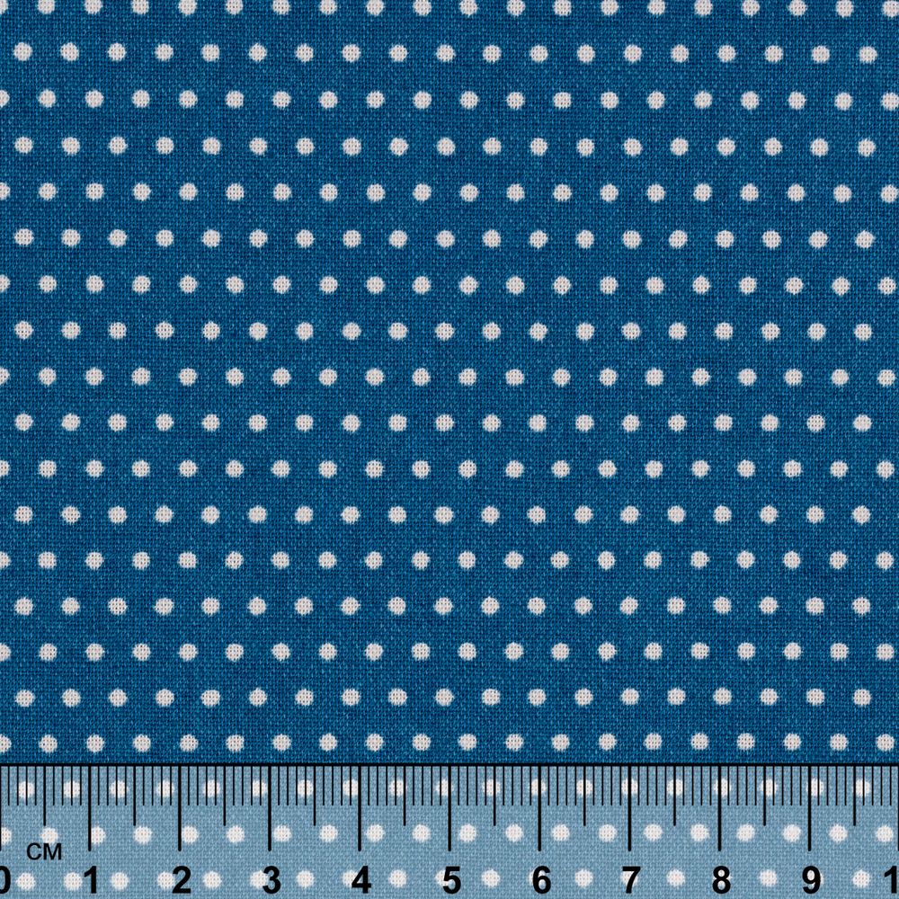 Ткань для пэчворка Peppy Бабушкин сундучок, рулон 112 см / 5 метров, БС-35 кр.горох я.синий, Peppy