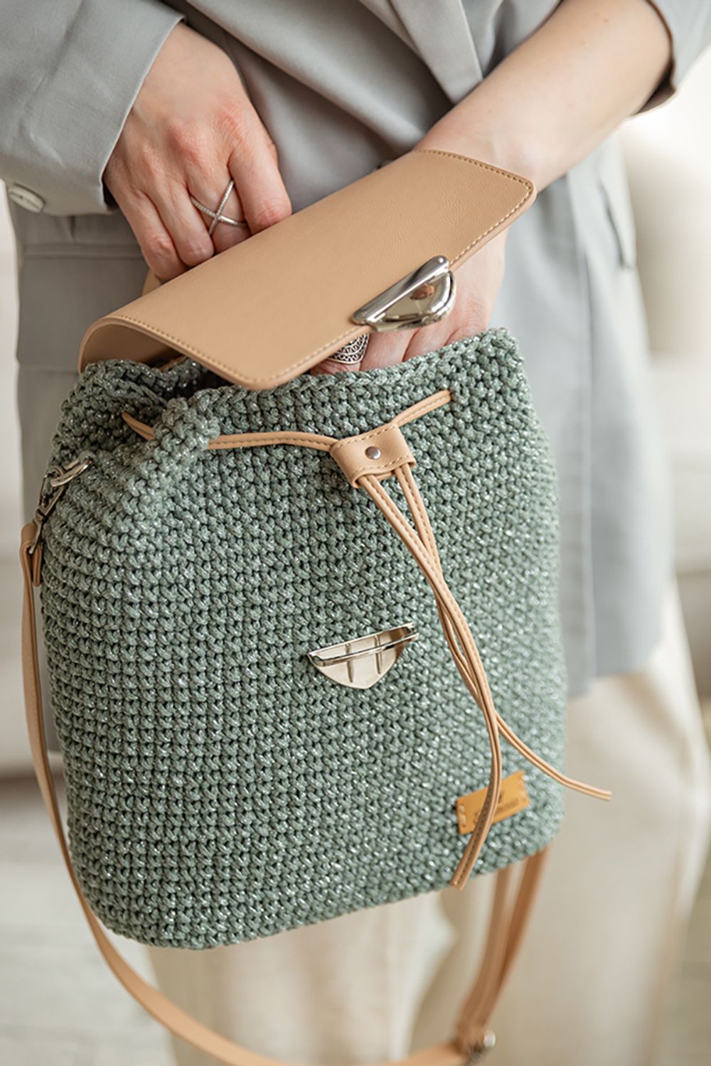 Замок для сумки 33х31 мм, 5 шт, под бронзу, Gamma LBZ-7B