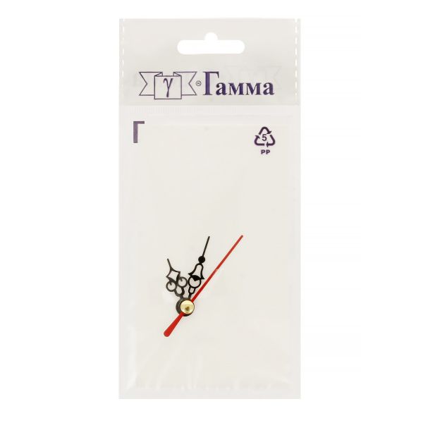 Стрелки для часовых механизмов (часовая/минутная/секундная) ЧМС, 5 шт, 23/34/41 мм, ( черный/красный)