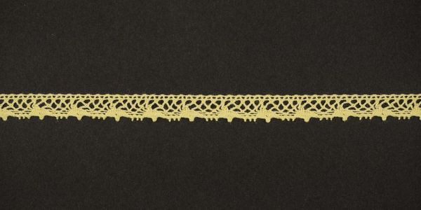 Кружево вязаное (тесьма) 8 мм, цв.св.желтый, Alfa, 25 метров, AF-352-010