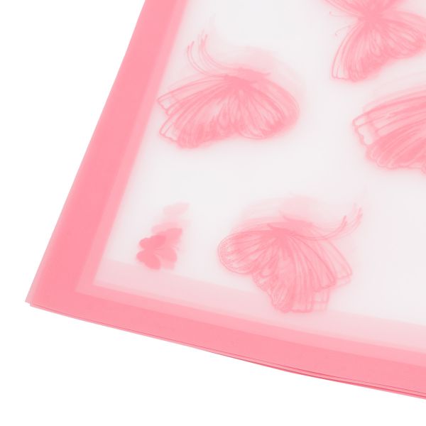 Пленка матовая Бабочки рамка 20 листов 58х58см 50мкм, румяна