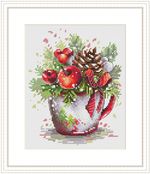 Набор для вышивания нитками МП Студия (Жар-птица), Новогодняя композиция, 18х14 см