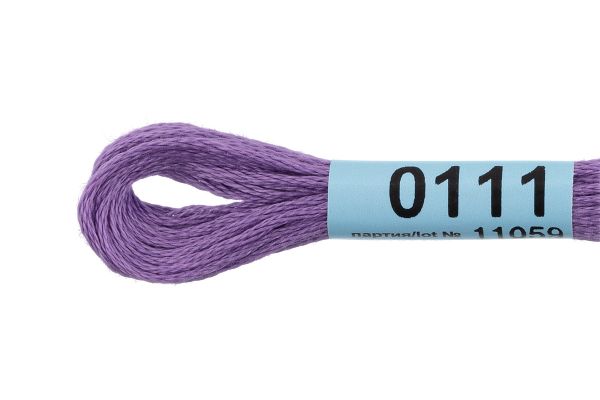 Мулине Gamma 100% хлопок, цв.0111 сиреневый, 24 мотка по 8 метров