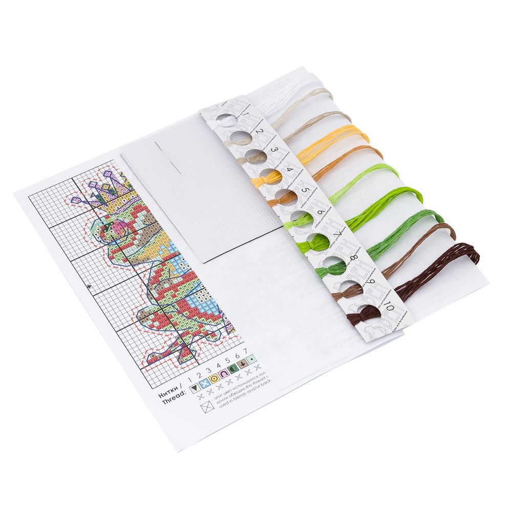 Набор для вышивания нитками Овен, Магнит. Лягушка 7,5х9,5см