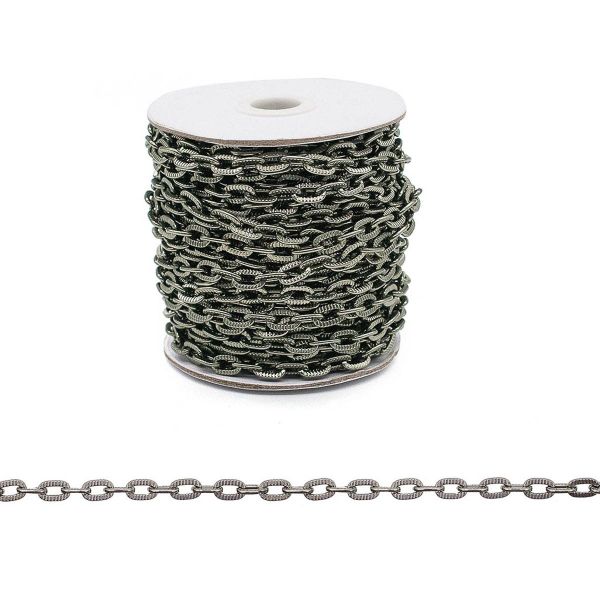 Цепь алюминиевая 8,3х5 мм, 10 м, чер.никель