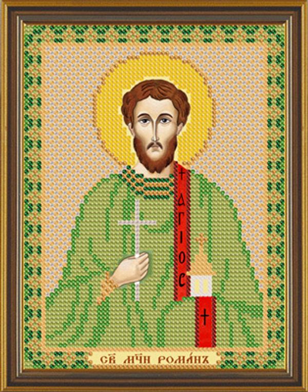Канва с рисунком для вышивания бисером Нова Слобода, Св. Мч. Роман, 13х17 см