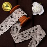 Кружево вязаное (тесьма) 30 мм / 10 метров, диз. 298, цв.22 серый лен, Kruzhevo