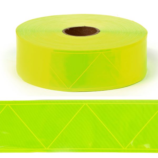 Лента светоотражающая (катафотная) [cpl:100], 50 мм / 50 метров, Треугольники SV.K50y желтый