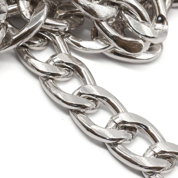 Цепь декоративная алюминий 2.4х11.7 мм, 10 метров, никель, K11326