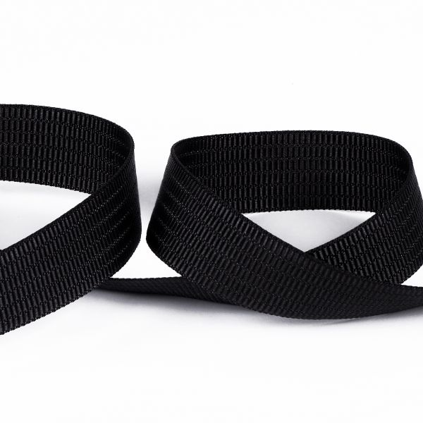 Стропа (ременная лента) 25 мм / 50 метров, [17.73 г/пог.м], 100% п/а, черный, Gamma 4с494