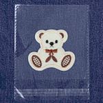 Термоаппликация мишка с бантиком 5,5х6см, бежевый, 10 шт