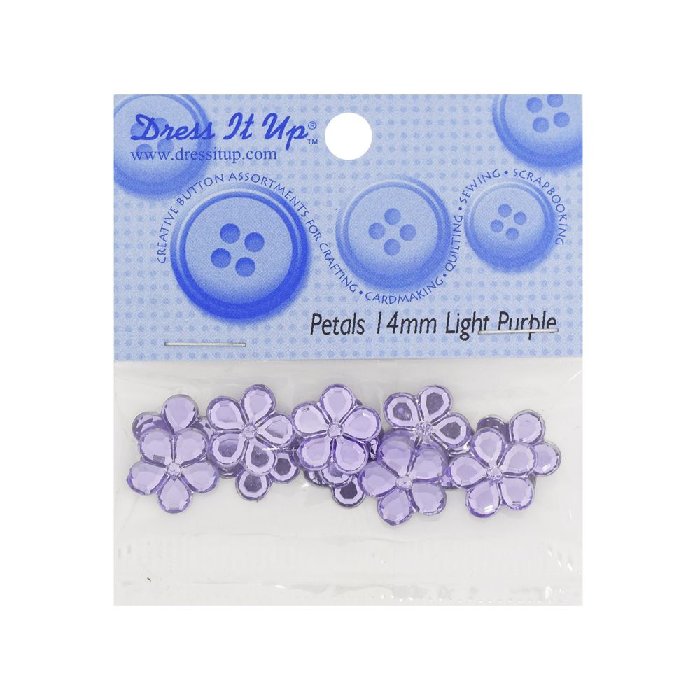 Кабошон декор подарков Цветы 14 мм, 15 шт, сиреневый, Dress it up