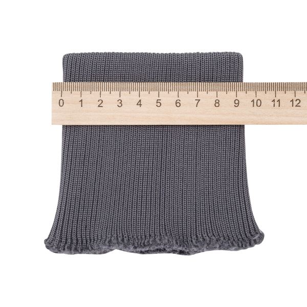 Манжеты трикотажные 9.0х9.5 см, 1 пара, средней плотности 14 кл, 1х1, 8123 серый