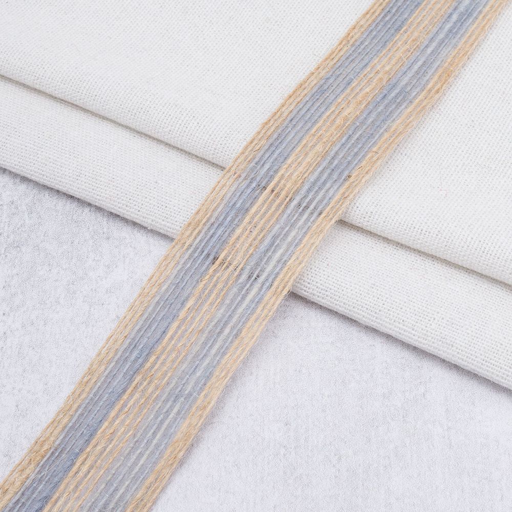 Тесьма отделочная джутовая 30 мм / 20 метров, 1-Н09 голубой, 23505